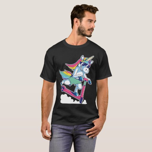 T-shirt Scooter équitation Unicorn Mythique Créature Pegas (Devant entier)
