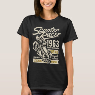 T-shirt Scooter Racer Retro Vintage Style détendu 4