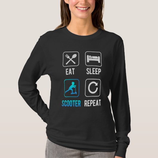 T-shirt Scooter Urbain Et E-Scooter Pour Pousser Et Couper (Devant)