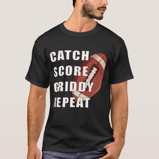 T-shirt score de capture griddy répétition, football améri (Devant)
