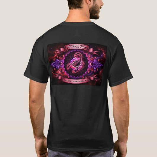 T-shirt Scorpio 2026 Zodiac Phoenix Mandala – Transformati (Dos)