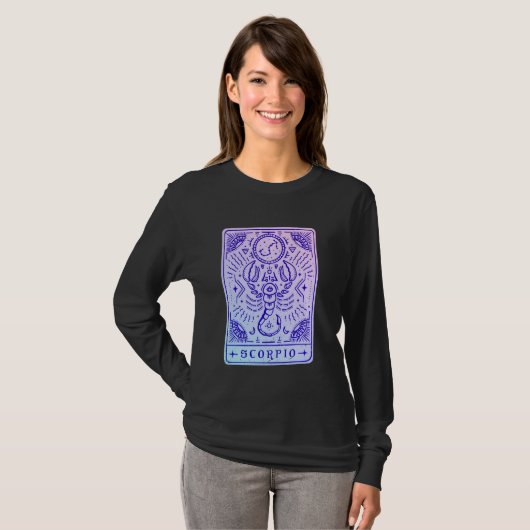 T-shirt Scorpio Astrologie & Zodiac Sign Tarot Card Style (Devant entier)