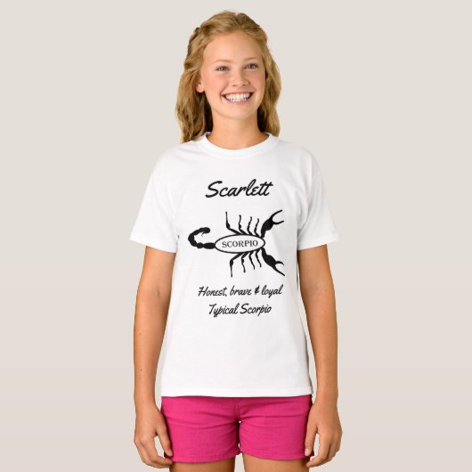 T-shirt Scorpio Black Scorpion Star Sign Custom (Devant entier)