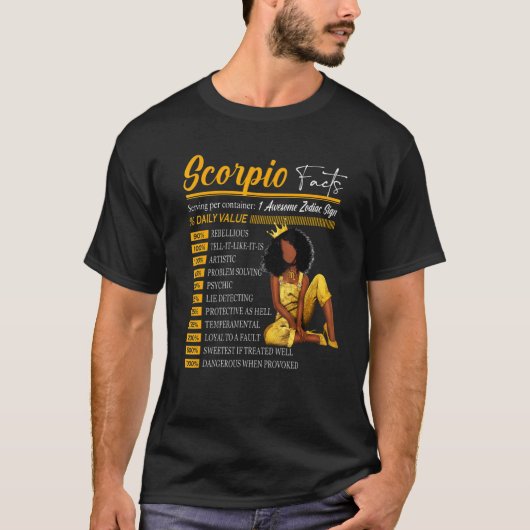T-shirt Scorpio Faits merveilleux signe Zodiaque Horoscope (Devant)