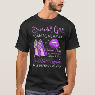 T-shirt Scorpio Fille Anniversaire Talons Élevés Lèvres de