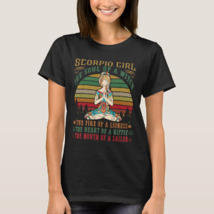 T-shirt Scorpio Girl For Yoga Black Women Anniversaire
