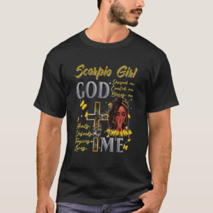 T-shirt Scorpio Girl God Blesses Me Black Girl Magic Afro