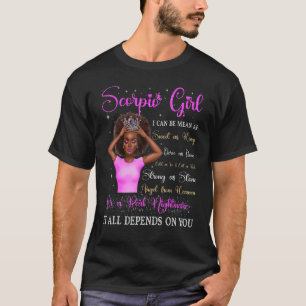 T-shirt Scorpio Girl Reine noire Zodiac Anniversaire Afro