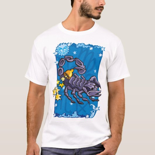 T-shirt Scorpio Scorpion dans le ciel nocturne (Devant)
