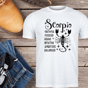 T-shirt Scorpio signe Zodiaque Horoscope Personnalité Trai