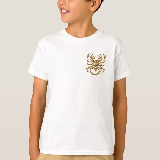 T-shirt Scorpio Zodiac - Or Tribal (Devant)