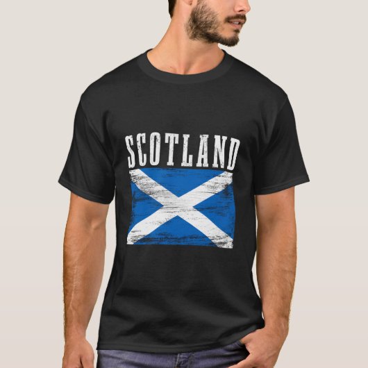 T-shirt Scotland Vintage Scottish Flag Pride (Devant)