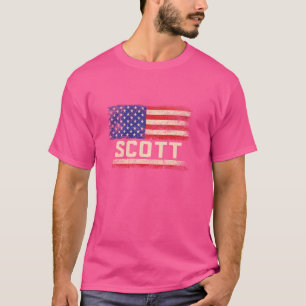 T-shirt Scott Nom Chemise Scott Nom drapeau américain