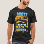 T-shirt Scott The Man Myth Fixez-Le Légende Père Day Mecha (Devant)