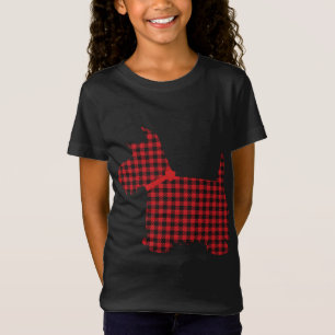 T-Shirt Scottie Dog Scottie Terrier Rouge noir Buffalo Pla