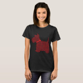 T-shirt Scottie Dog Scottie Terrier Rouge noir Buffalo Pla (Devant entier)