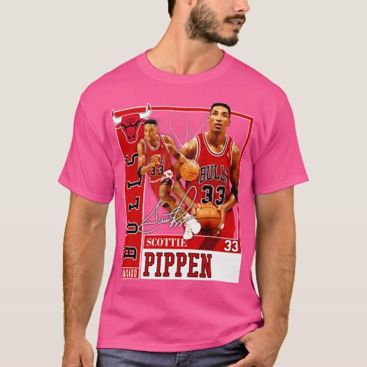 T-shirt Scottie Pippen Basketball Legend Chicago Signature (Devant)