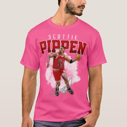 T-shirt Scottie Pippen Basketball Legend Chicago Signature (Devant)