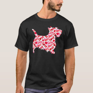 T-shirt Scottie Scottish Terrier Heart Dog Valentine's Day
