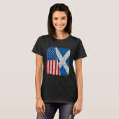 T-shirt Scottish American Flag Half USA Scotland Root Prou (Devant entier)