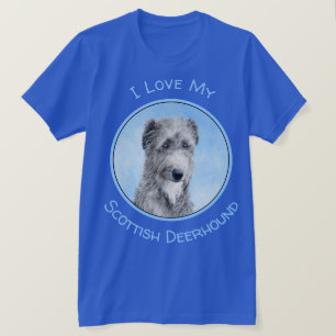 T-shirt Scottish Deerhound Peinture - Cute Original Chien 
