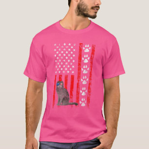 T-shirt Scottish Fold Cat 4 juillet Patriotique American F