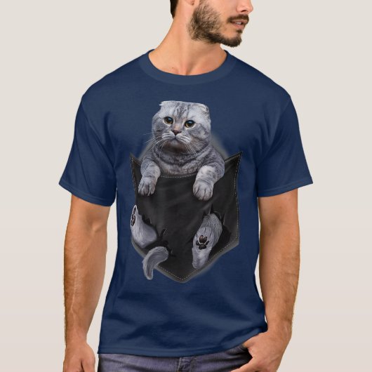 T-shirt Scottish Fold Cat in Pocket  Cats   Gifts (Devant)