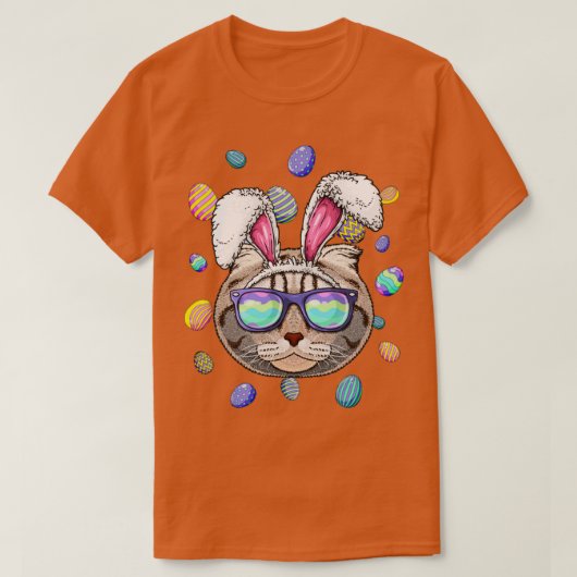 T-shirt Scottish Fold Easter Bunny Ears Funny Easter Eggs (Design devant)