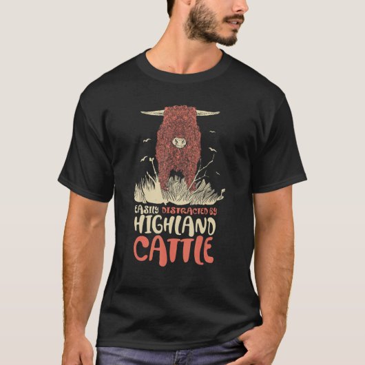 T-shirt Scottish Highland Cow Farmer Grass Puppy Cow Whisp (Devant)
