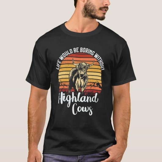T-shirt Scottish Highland Cow Scotland  Highlander Cattle  (Devant)
