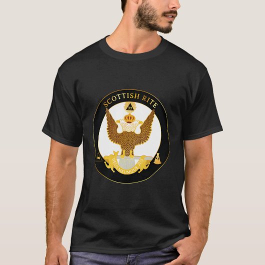 T-shirt Scottish Rite Mason 33E Ailes Jusqu'À 33 Vallée Ma (Devant)