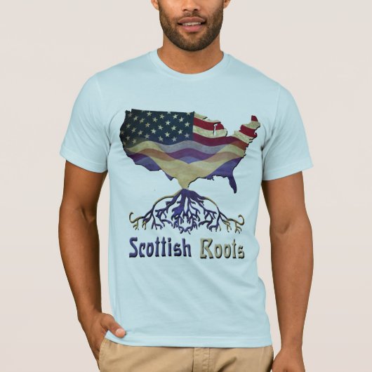 T-shirt Scottish Roots USA Flag Heritage (Devant)