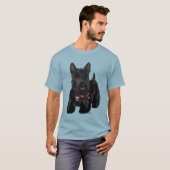 T-shirt Scottish Terrier et Bow (Devant entier)