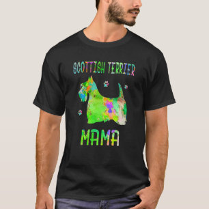 T-shirt Scottish Terrier Mama Colorée Chien Maman