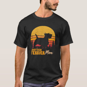 T-shirt Scottish Terrier Maman Mama Vintage Retro Chien Fe