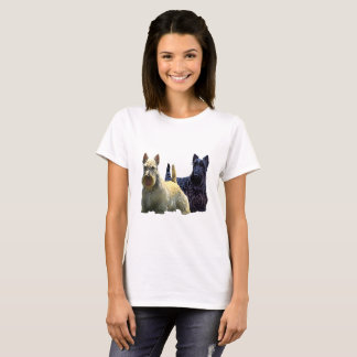 T-shirt Scottish Terrier noir/roux perché