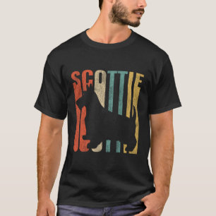 T-shirt Scottish Terrier Retro 1970'S Dog Scottie Cracked