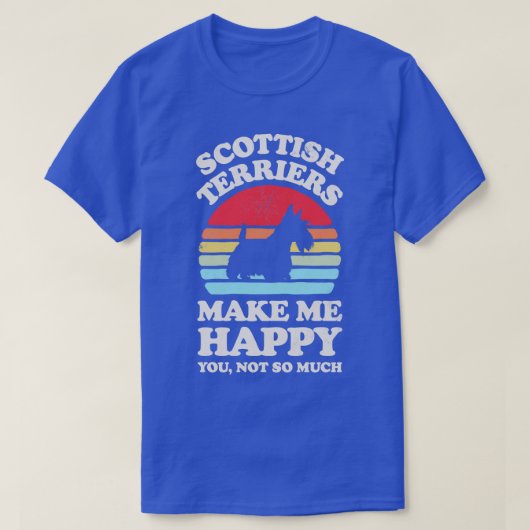 T-shirt Scottish Terriers me rendent heureux Sunset Retro  (Design devant)