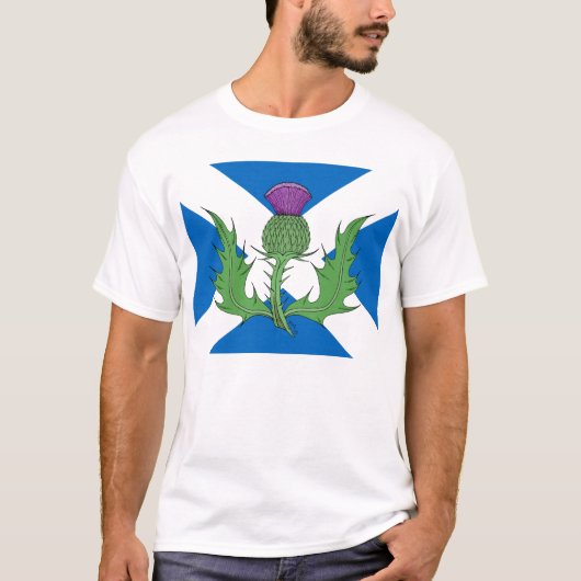 T-shirt Scottish Thistle and Saltire (Devant)