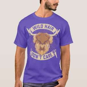 T-shirt Scottish Wild Hair Dont Care Highland Cow