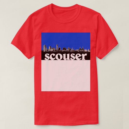 T-shirt Scouser Liverpool Blue Skyline Design (Design devant)