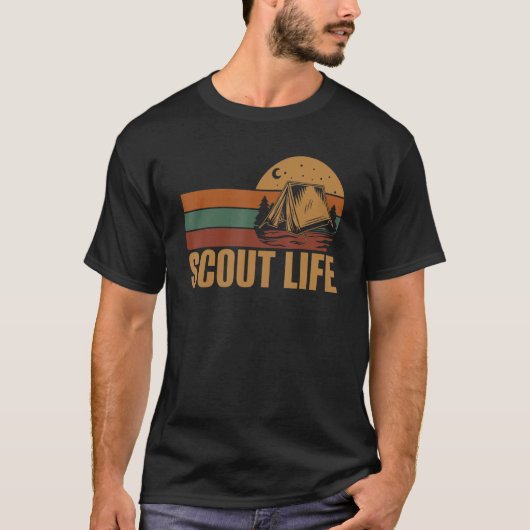 T-shirt Scout Life Tent Moon Woods Camping & Randonnée (Devant)