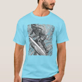 T-shirt Scratchboard Graphic Surfer (Devant)