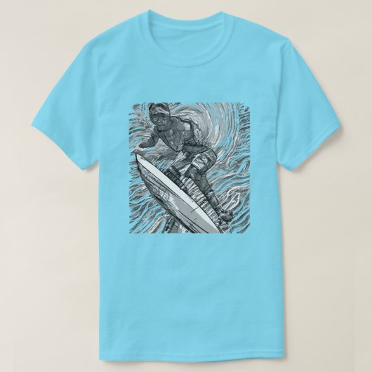 T-shirt Scratchboard Graphic Surfer (Design devant)