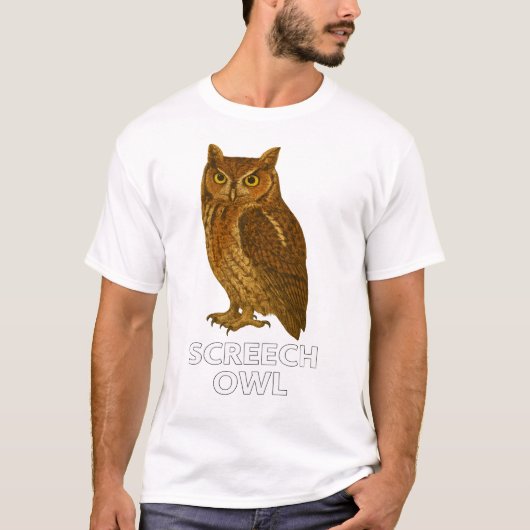 T-shirt Screech Owl T-Shirt: Cute Bird of Prey Nature Tee (Devant)