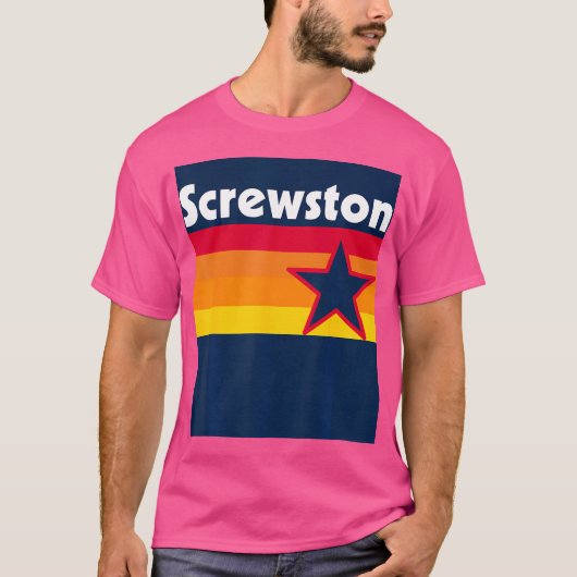 T-shirt Screwston Texas H-Town Houston Blue (Devant)