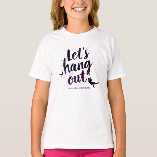 T-shirt Script Adrénaline Fun Violet Noir Zipline Brosse (Devant)