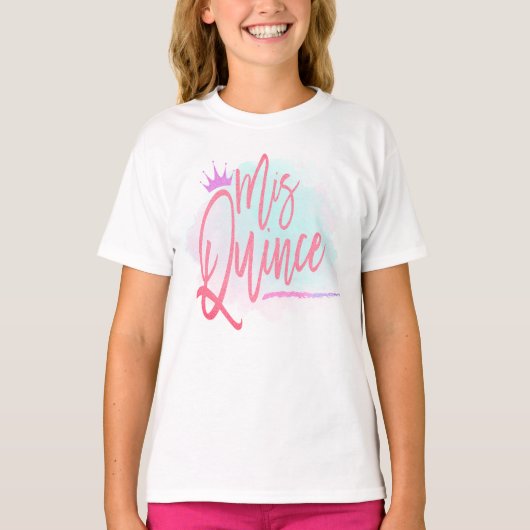 T-shirt Script branché Mis Quince Blush Quinceañera (Devant)