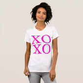 T-shirt Script de brosse rose/moderne XOXO/néon (Devant entier)