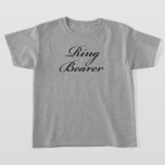 T-shirt Script de calligraphie du porteur de bague Mariage<br><div class="desc">Le design du porteur de bague a un motif de script de calligraphie,  fait partie de la collection mariage classique et est disponible dans plus de styles.</div>